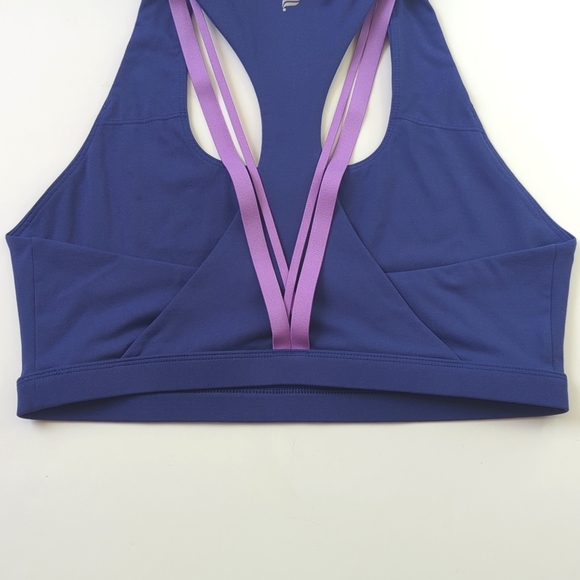 Fabletics Boost Medium Impact Scoop Neck Strappy Racerback Sports Bra Indigo XL - Picture 9 of 11